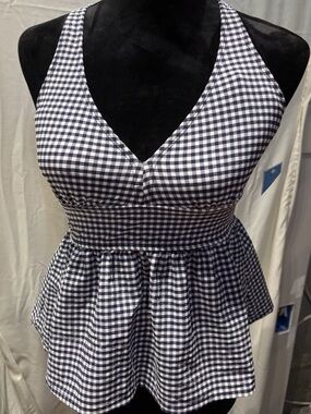 Draper James Gingham black XL Tankini set with brand tag on garments